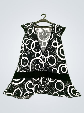 Vintage Vanguard Schwarz-Weiß-Kreisdruckkleid