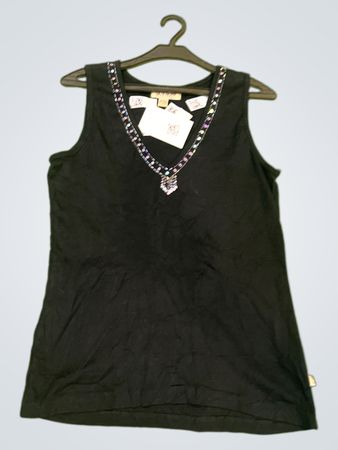 BOYSEN'S CASUAL Schwarzes Verziertes V-Ausschnitt Tanktop
