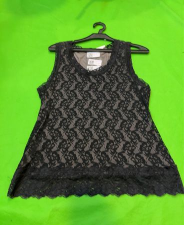 Schwarzes Spitzen-Ärmelloses Top für Damen