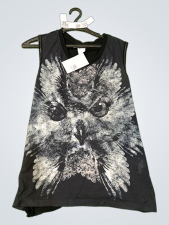 Vero Moda Ärmelloses Eulen-Grafik-Top