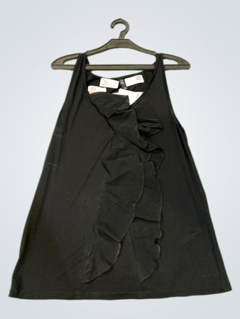 Ann Christine Black Ruffle Tanktop