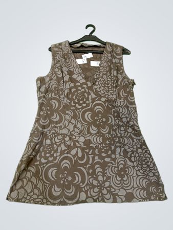 Braune ärmellose Tunika mit Blumenmuster