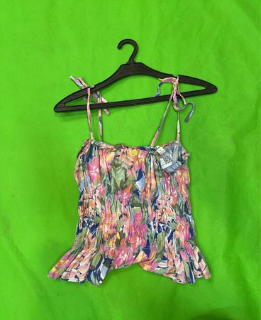 Takara Smocked Floral Print Cami Top