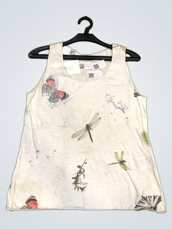 Vintage Vanguard ärmelloses Top mit Libellen- und Schmetterlingsdruck