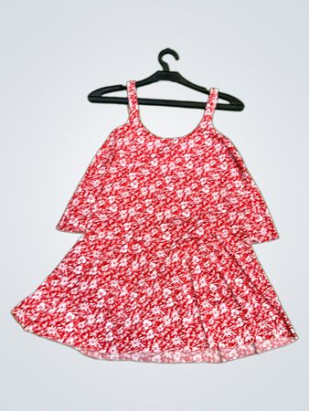 Vintage Vanguard Rotes Blumen Kleid