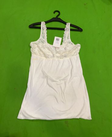 Nina Von C White Lace Trim Chemise