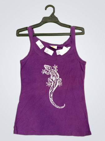 Valerio Purple Tanktop mit Eidechsen-Motiv