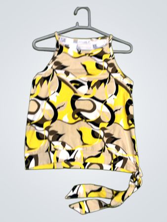 Ärmelloses Print-Top mit Bindungsdetail von Comma