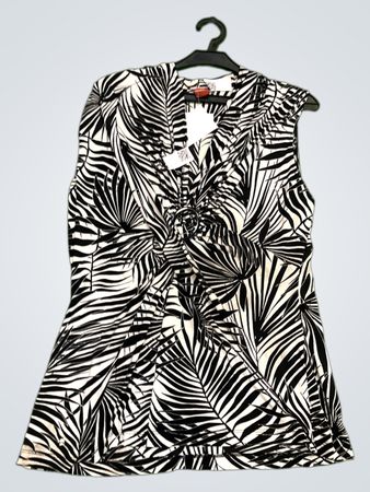 Olsen Ärmelloses Top mit Palmblatt-Print und Ringdetail