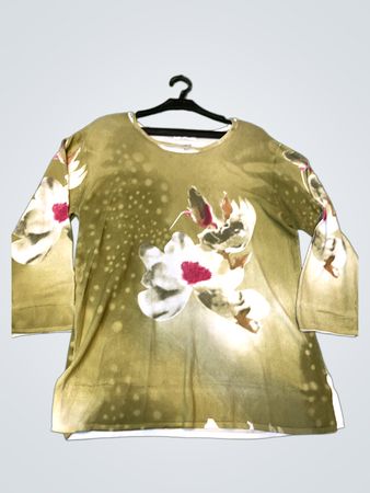 P. P. K Fashion Damen Blusen mit floralem Druck und langen Ärmeln