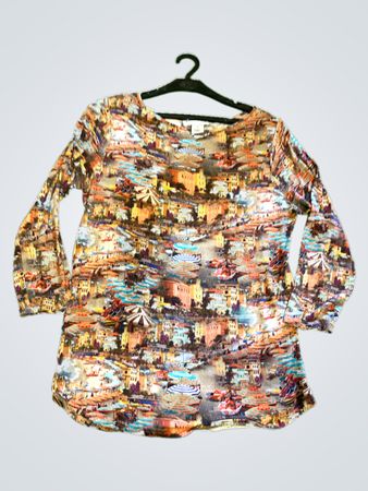 Peck & Peck Damen Viskose-Mix Langarm-Tunika-Top