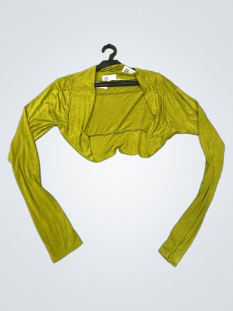 CORAKemperman Damen Grün Gekürzter Bolero Cardigan