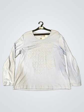 RABE Hellblaues Langarmshirt mit silbernen Verzierungen
