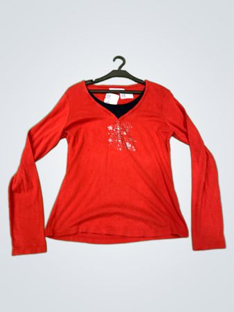 Cache Cache Red Long-Sleeve Top