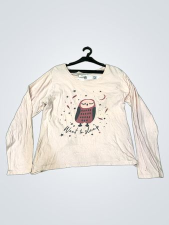 9th Avenue "Want to Sleep" Eulen Grafik Langarm-T-Shirt