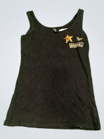 Schwarzes Tanktop mit Stern und "Original" Aufnäher