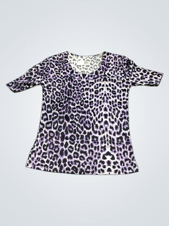 Lila Leopardenmuster T-Shirt