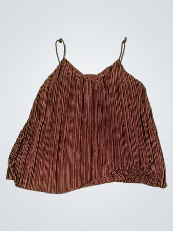 Winefarbene plissierte Spaghetti-Top