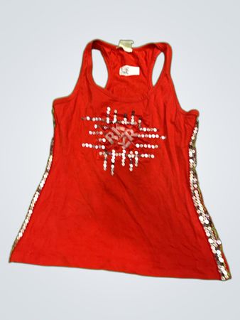 Red Tank Top with Sequins