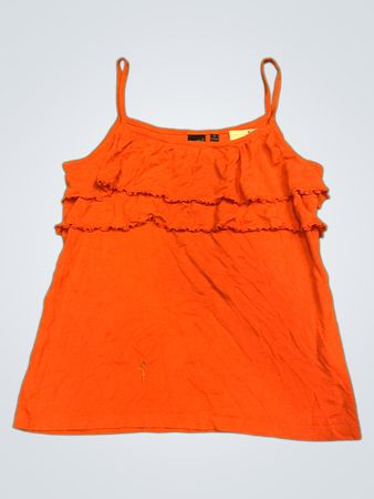 JEANSWEST Orange Rüschenspaghetti-Träger Tank Top