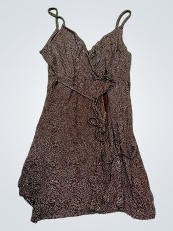 Braunes Dots Wickelkleid