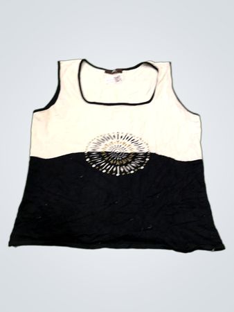KFG Black and White Ärmelloses Top
