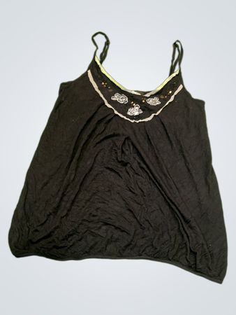 Tita Black Spaghetti-Träger Tanktop