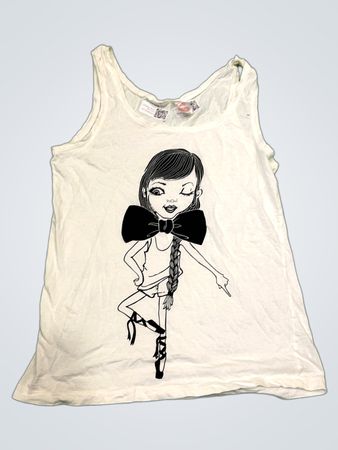 Weißes Tanktop mit Grafikdruck