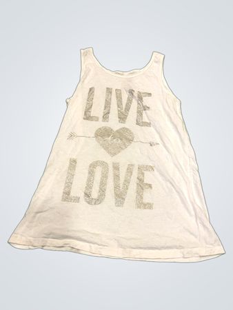 Weißes Tanktop mit "Live Love"-Grafik