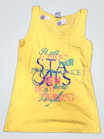 Gelbes Tanktop mit "STARS"-Grafik