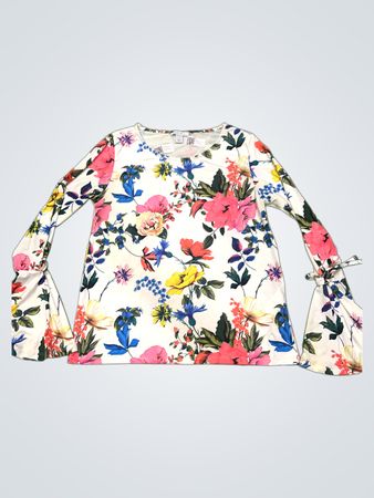 AMISU Floral Print Long Sleeve Top