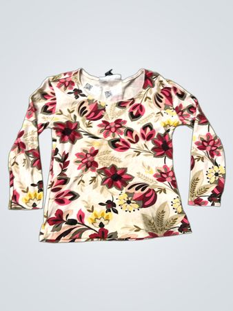 Karen Scott Floral Langarmoberteil
