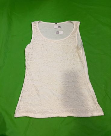 Cremfarbendes Spitzen-Top