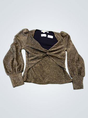 Boden Metallic Puff Sleeve Top