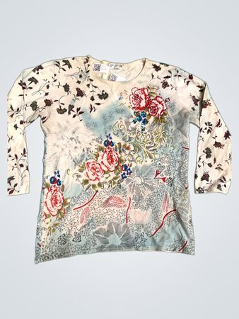 P.P.K Fashion Damen Floral Langarmtop