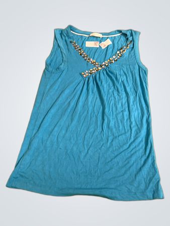Bonita Blue Ärmelloses Verziertes Top