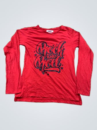 Rotes Langarm-T-Shirt "Rock and Roll