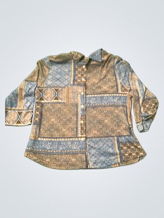 YESSICA Damen gemustertes Button-Up Hemd