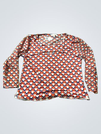 VERSIA BY BILIBO Langarm-Top mit geometrischem Muster