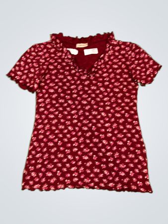 CLARA VITTI Rüschendes Blumenmuster-Top