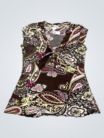 Comma Paisley Druck Twist Front Ärmelloses Top