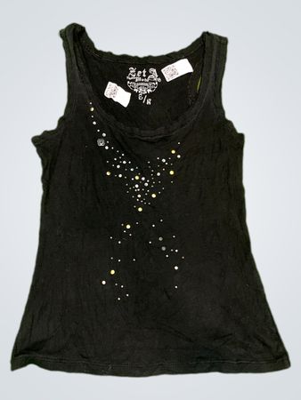 Zet A Moda Schwarzes Verziertes Tanktop