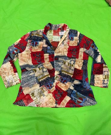 Collage Print Langarmbluse