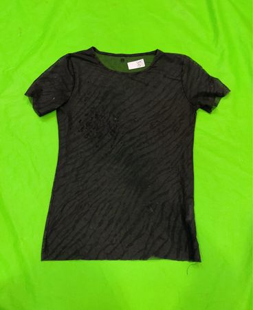 Schwarzes, durchsichtiges T-Shirt mit Zebra-Muster