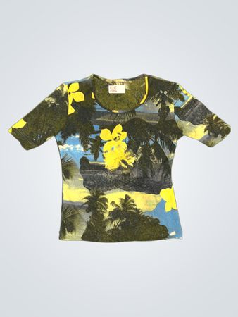 Damen T-Shirt mit tropischem Druck