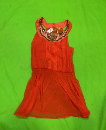 Chi Chi Orange Verzierter Ausschnitt Kleid