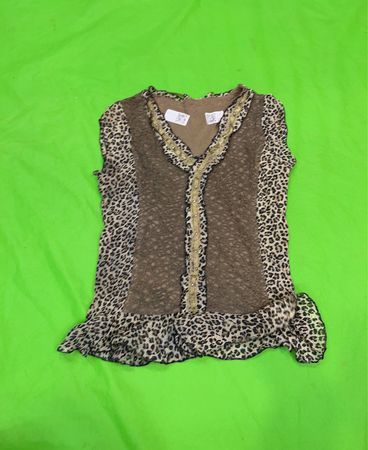 Leopardenmuster Rüschentop