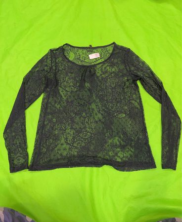 Stile Benetton Schwarzes Spitzenoberteil