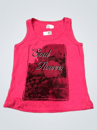 Pinkes Tanktop "Meine Seele ist aus Blumen gemacht