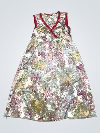 FORECAST ORIGINAL DENIM Floral Print V-Neck Ärmelloses Kleid
